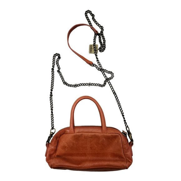 HOBO Handbags - Hobo International Orange Leather Mini Satchel Crossbody Clutch Chain Strap
